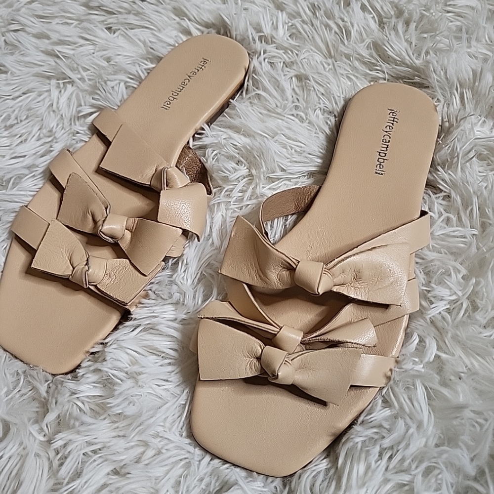 Jeffrey Campbell Sandals Lynx Slides Leather Bows Sandals Women's Cute - 8 - Picture 11 of 11